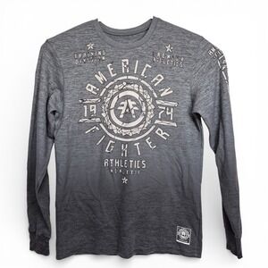 American Fighter Mens XL Gray Ombre Long Sleeve Thermal Shirt Buckle Exclusive